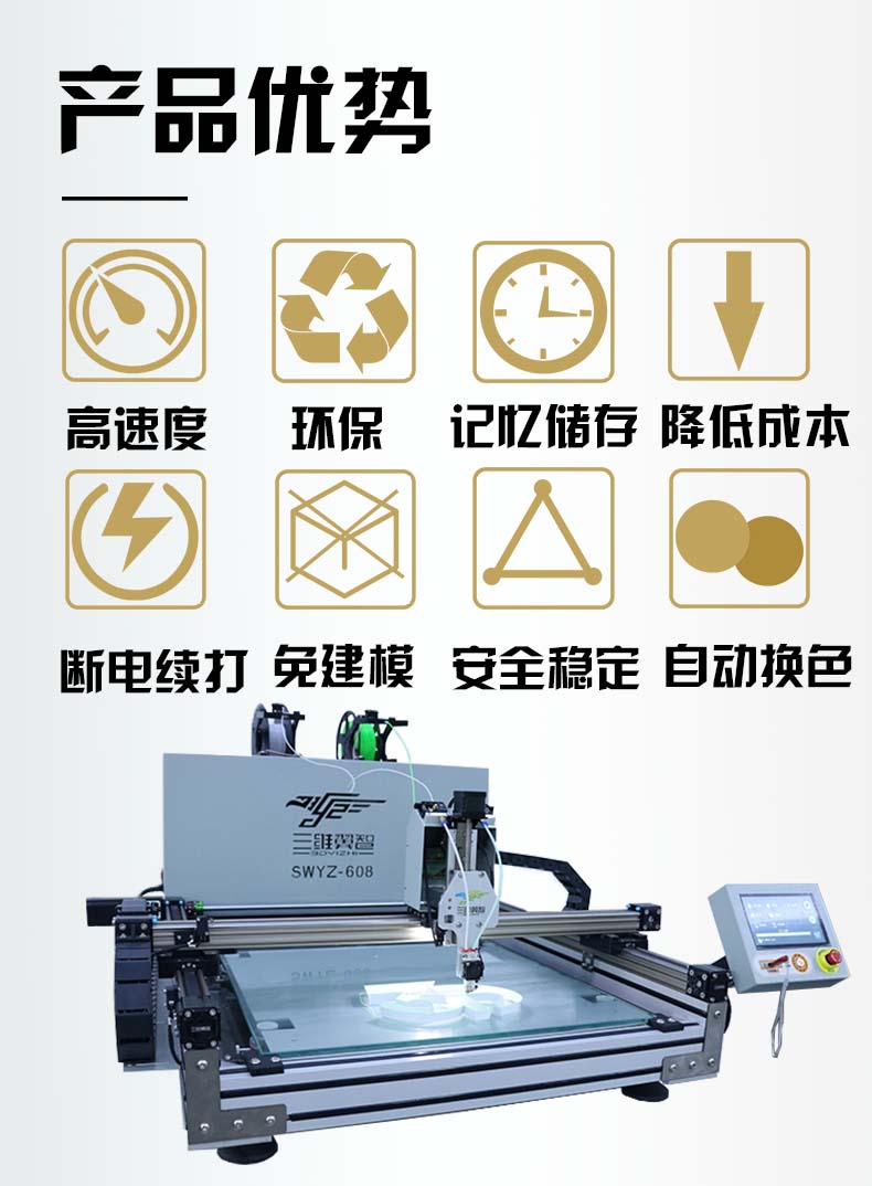 三维翼智发光字3D字壳打印机 广告标识字3d打印